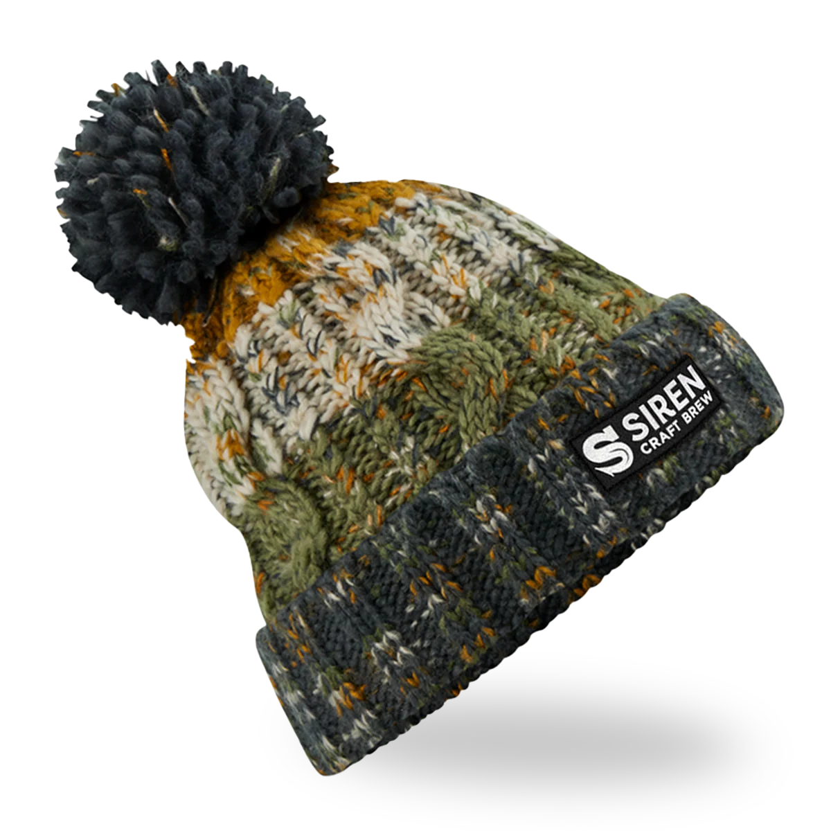 Knitted Bobble Hat - Autumn Moss - Image 3